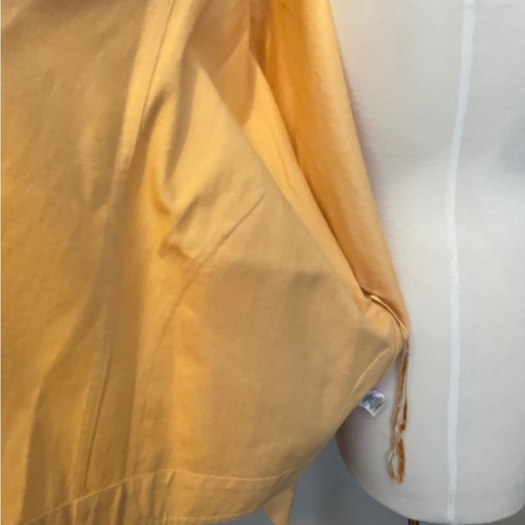 An Anne Klein butter yellow asymmetrical collared short swing linen jacket - Picture 9 of 9